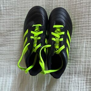adidas Kids Black and Bright Green Sneakers